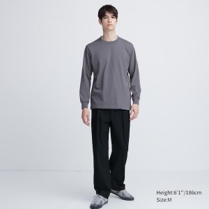 Uniqlo AIRism Bomulds UV Protection Crew Neck T Shirts Herre Grå | 8712-QXITU