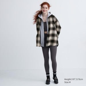 Uniqlo Flannel Checked Long-Sleeve Skjorte Dame Sort | 5497-XBAJT