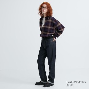 Uniqlo Flannel Checked Long-Sleeve Skjorte Dame Bordeaux | 0851-ALVOX