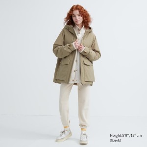 Uniqlo Hybrid Down Parka Dame Beige | 8260-MBNZE