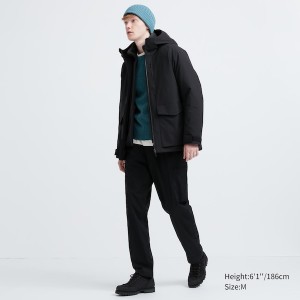 Uniqlo Hybrid Down Parka Herre Sort | SXCLOV-874