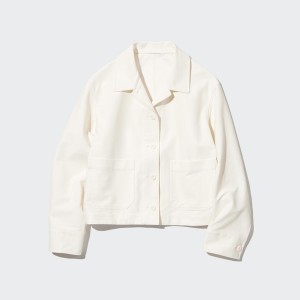 Uniqlo Jersey Relaxed jackets Dame Hvide | 2165-JPSMH