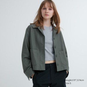 Uniqlo Jersey Relaxed jackets Dame Olivengrøn | 7234-TYAKJ