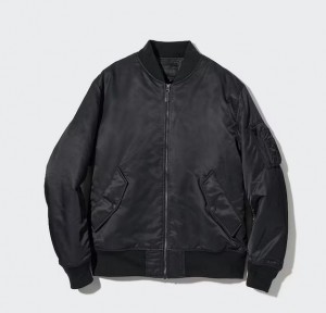 Uniqlo MA-1 Blouson jackets Herre Sort | 2670-YPXBO