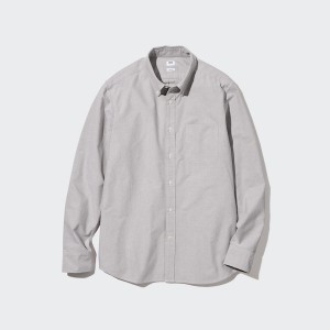 Uniqlo Oxford Slim-Fit Long-Sleeve Skjorte Herre Hvide | 9172-LGNPB