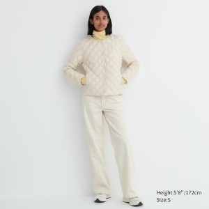 Uniqlo PUFFTECH Quiltet jackets Dame Hvide | 7692-UWPJT