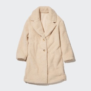 Uniqlo Pile-Forede Fleece Tailored Frakker Dame Beige | 4183-HVCPJ