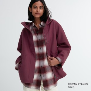 Uniqlo Utility Parka Dame Bordeaux | 5604-IGXVZ