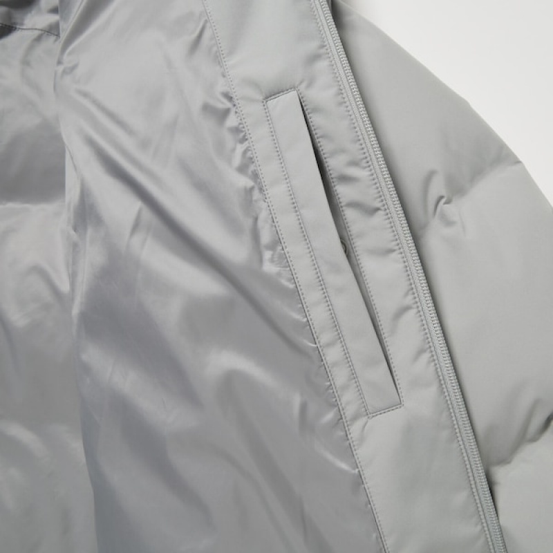 Uniqlo 3D Cut Seamless Down Parka Herre Lysegrå | 9681-GMRDO