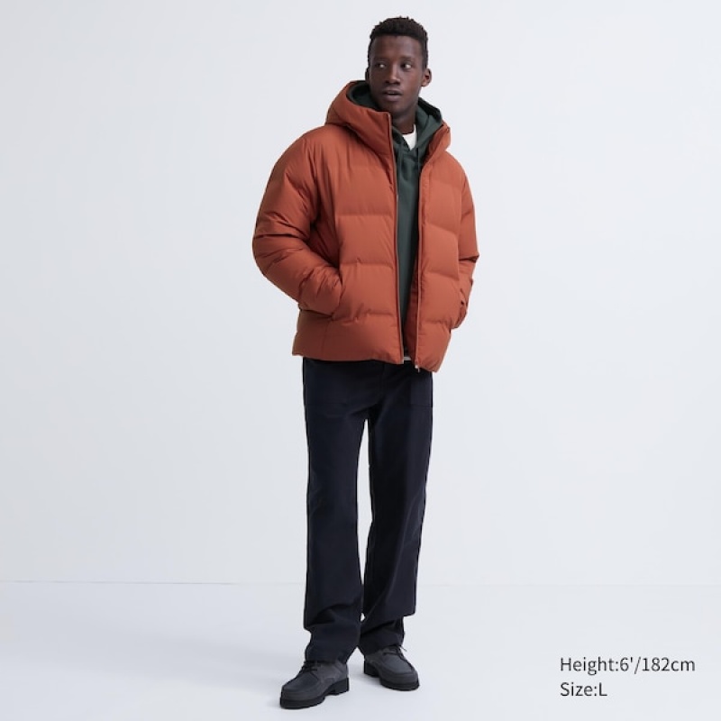 Uniqlo 3D Cut Seamless Down Parka Herre Orange | 7983-JGCFA