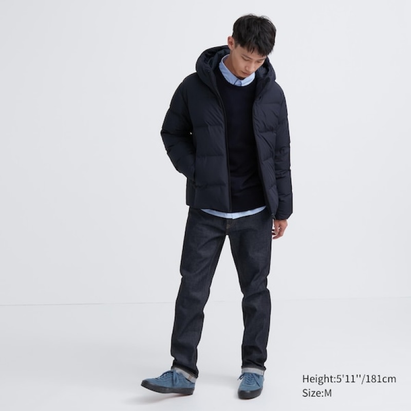 Uniqlo 3D Cut Seamless Down Parka Herre Mørkeblå | GNOLDZ-725