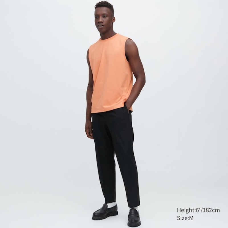 Uniqlo AIRism Bomulds Uden Ærmer Vest Herre Orange | 8271-KPCED