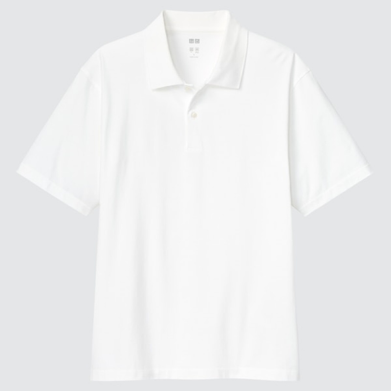 Uniqlo AIRism Poloshirt Herre Hvide | 8704-UDJPW