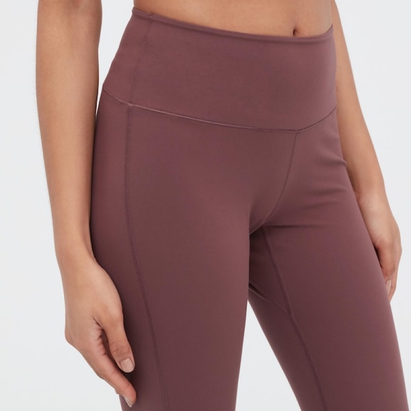 Uniqlo AIRism Soft Flare Leggings Dame Bordeaux | 3514-NMZOB