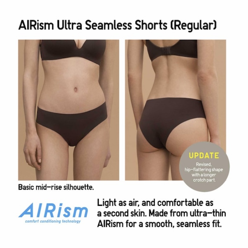 Uniqlo AIRism Ultra Seamless Regular Trusser Dame Blå | 3720-KXTIR