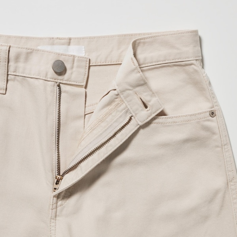 Uniqlo Baggy Jeans Dame Beige | 6293-CRPGS