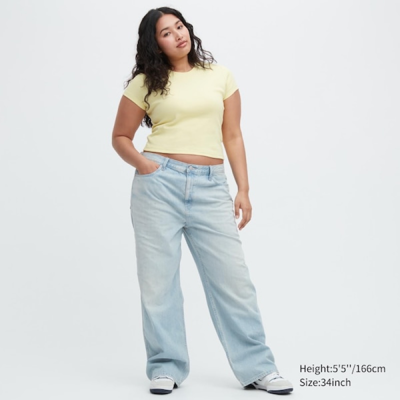 Uniqlo Baggy Jeans Dame Blå | 4981-UPRBA