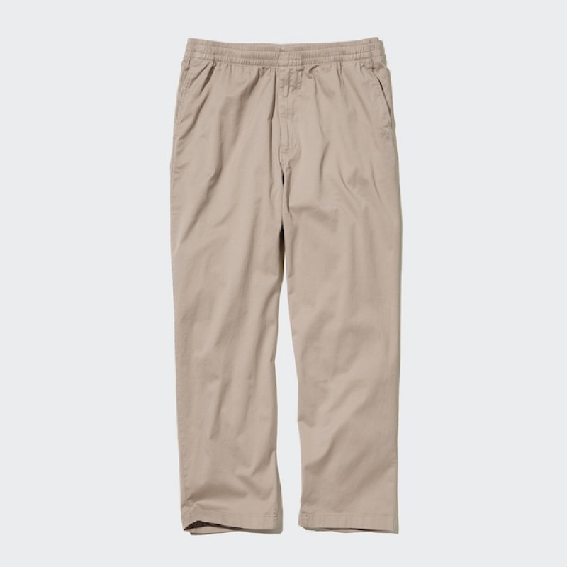 Uniqlo Bomulds Relaxed Ankle Bukser Herre Beige | 7086-HKDLY