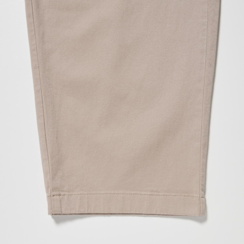 Uniqlo Bomulds Relaxed Ankle Bukser Herre Beige | 7086-HKDLY