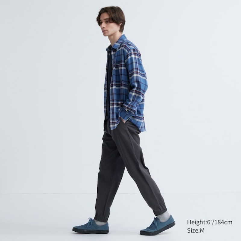 Uniqlo Bomulds Relaxed Joggers Herre Sort | 0827-BJLUC