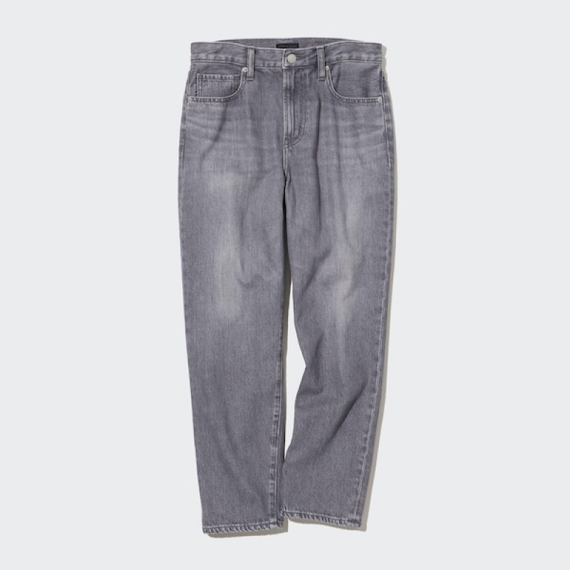 Uniqlo Boyfriend Tapered Jeans Dame Grå | 8241-KUAJG