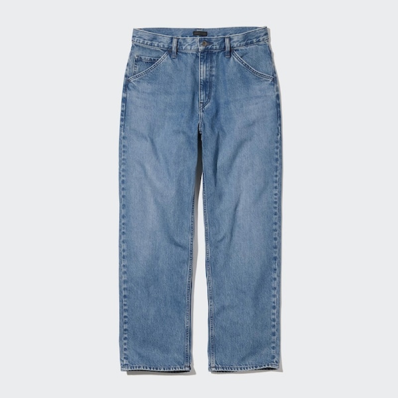 Uniqlo Brede-Fit Jeans Herre Blå | 5023-PALGH