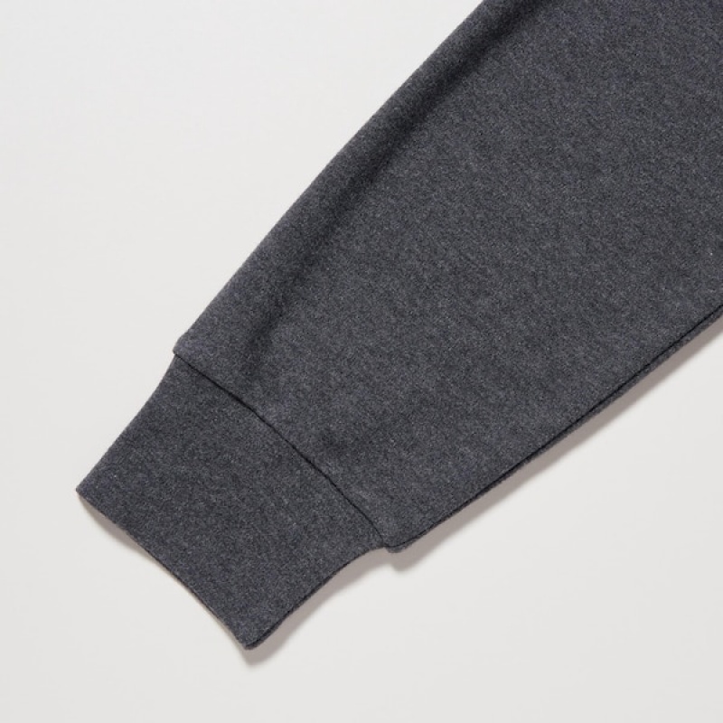 Uniqlo Brushed Bomulds Turtleneck Long-Sleeve T Shirts Herre Grå | 2791-YICZN