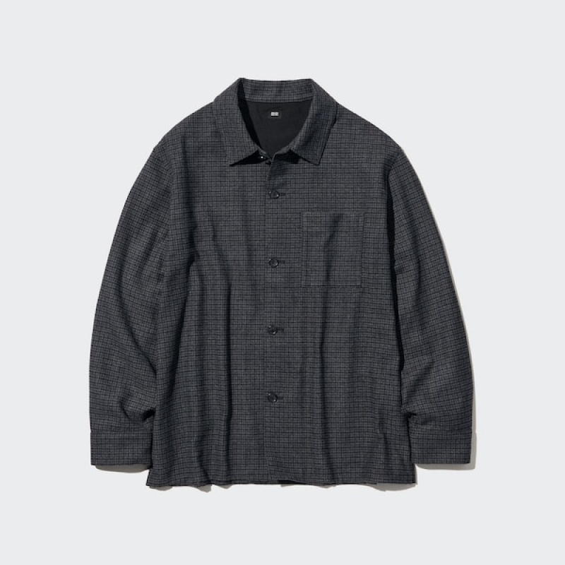 Uniqlo Brushed Twill Overtrøje Herre Mørkegrå | 3687-OZFWQ