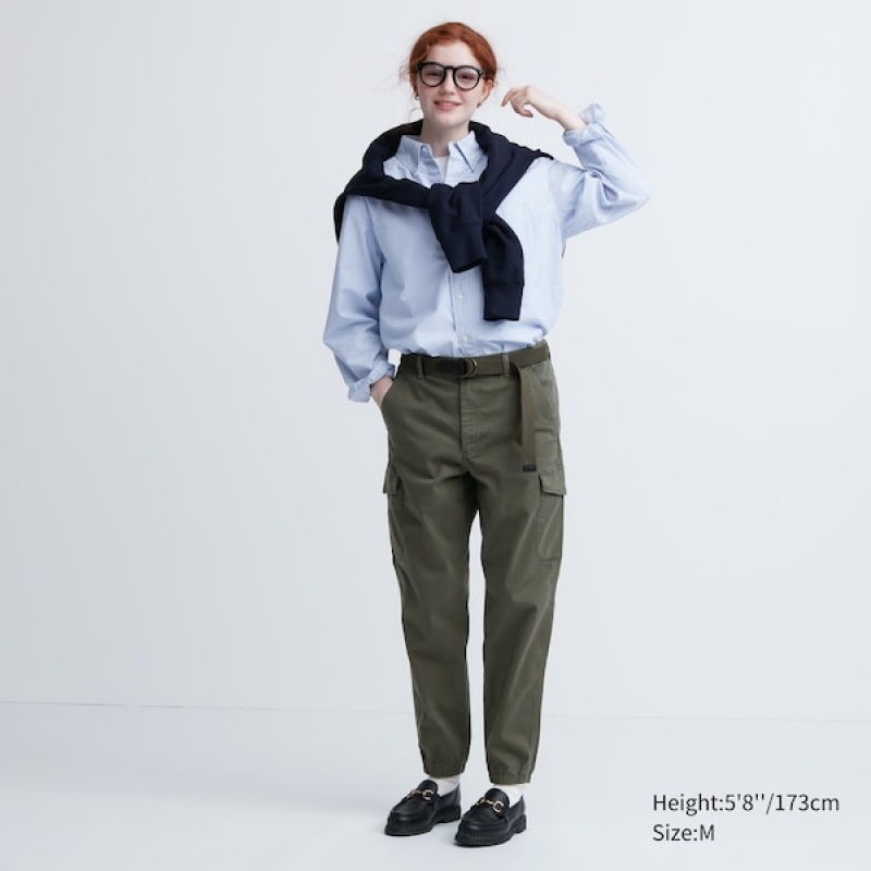 Uniqlo Cargo Joggers Dame Grøn | 9850-OPWFD