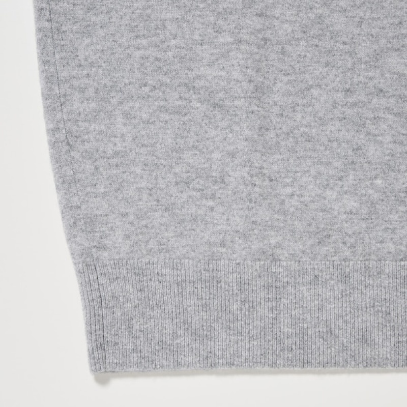 Uniqlo Cashmere Crew Neck Long-Sleeve Trøjer Herre Grå | 3580-BGCAE