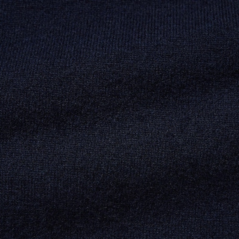 Uniqlo Cashmere Turtleneck Long-Sleeve Trøjer Herre Mørkeblå | 7032-XOZUH