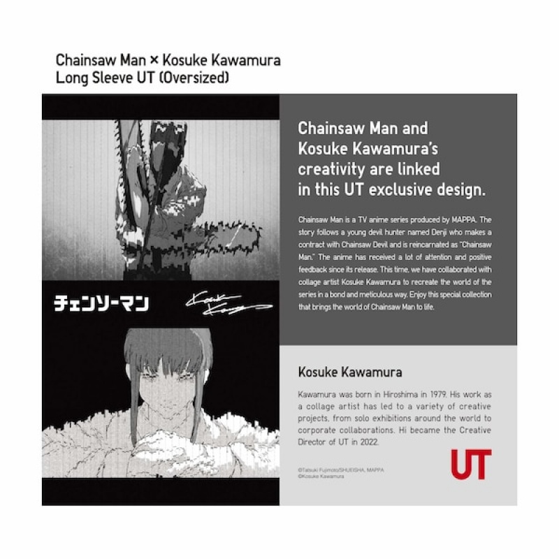 Uniqlo Chainsaw Man × Kosuke Kawamura UT T Shirts Herre Hvide | 1037-GHVZS