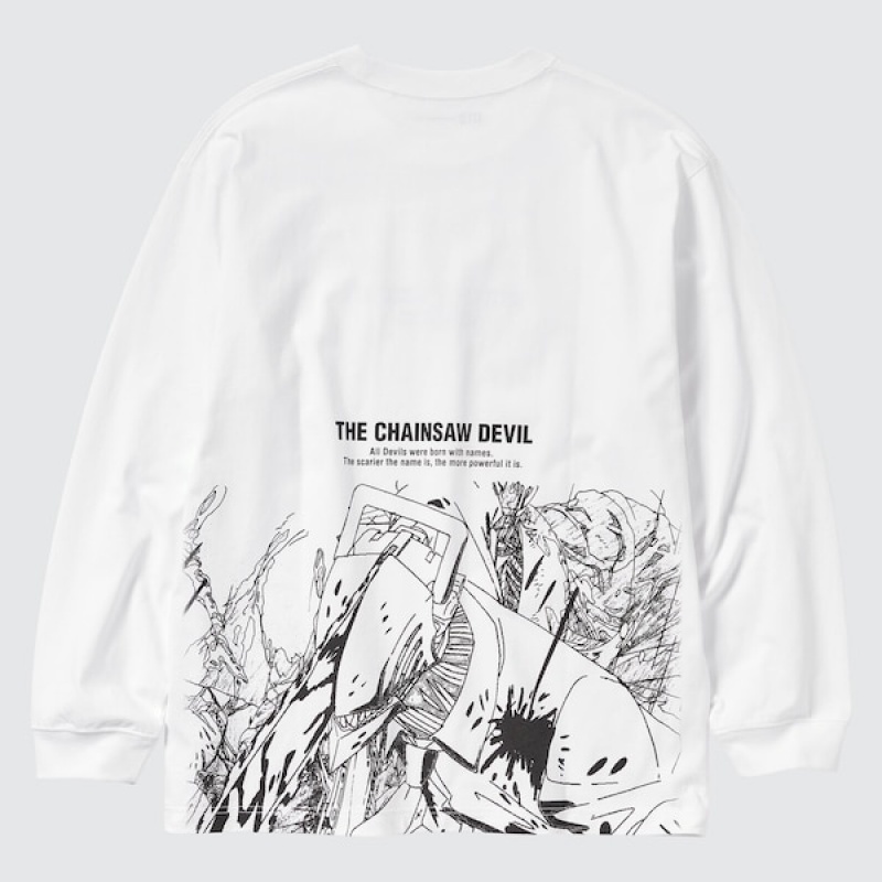 Uniqlo Chainsaw Man × Kosuke Kawamura UT T Shirts Herre Hvide | 1037-GHVZS