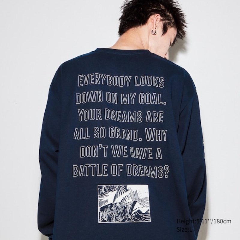 Uniqlo Chainsaw Man × Kosuke Kawamura UT T Shirts Herre Mørkeblå | 9831-WKINP