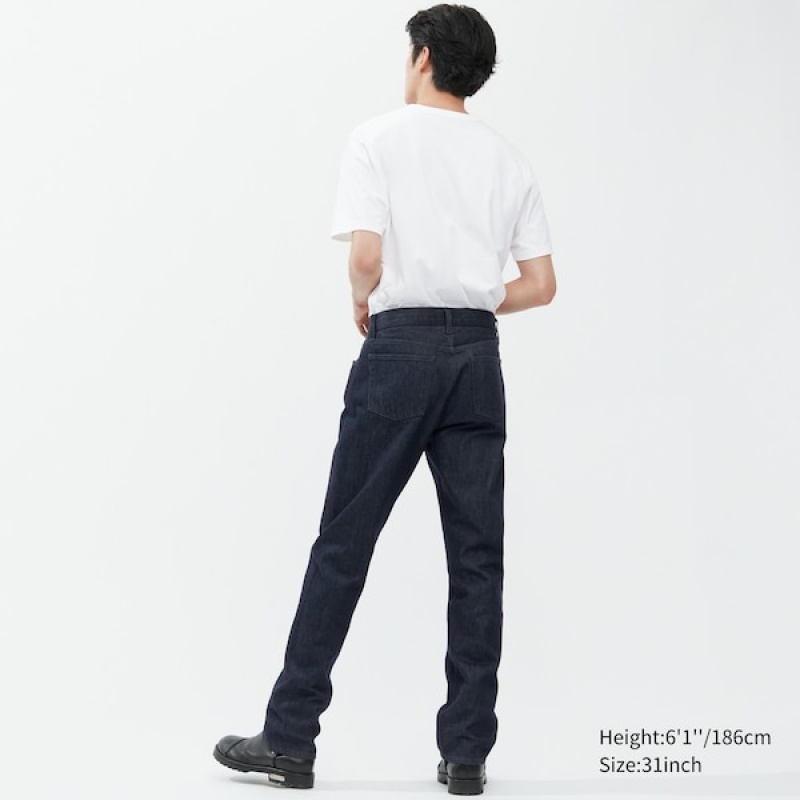 Uniqlo Classic Cut Jeans Herre Blå | 5839-UBSPQ