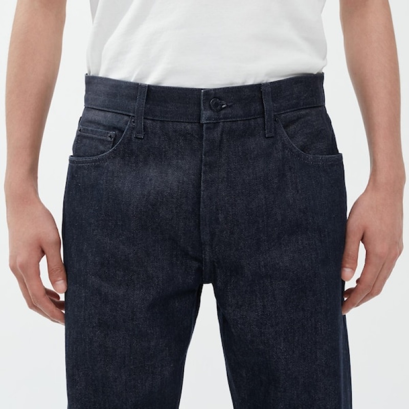 Uniqlo Classic Cut Jeans Herre Blå | 5839-UBSPQ