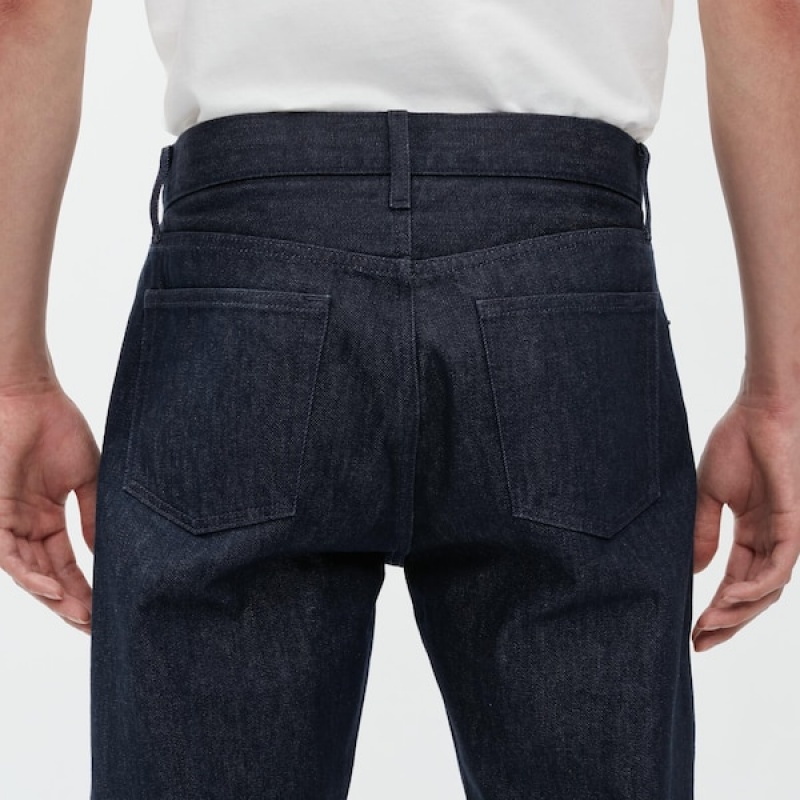 Uniqlo Classic Cut Jeans Herre Blå | 5839-UBSPQ