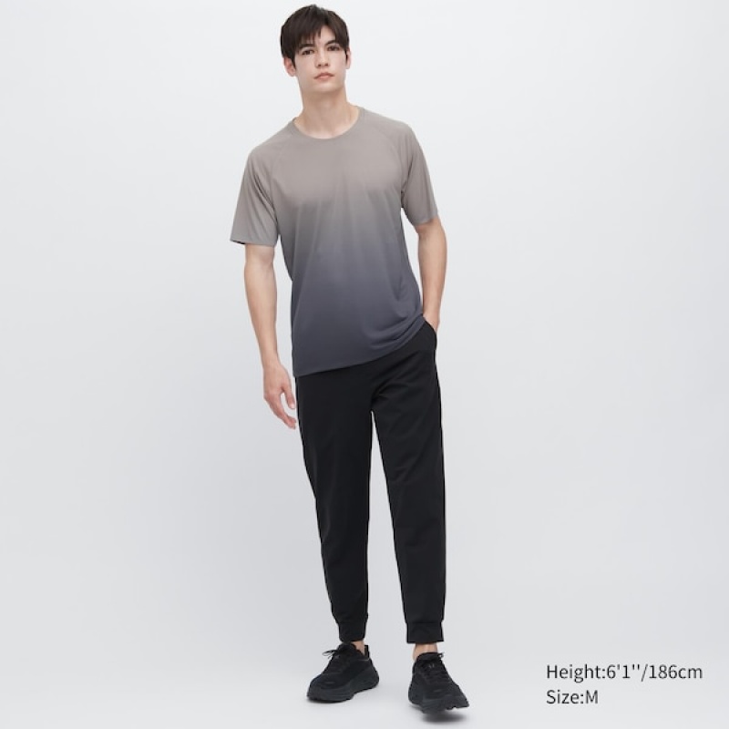 Uniqlo DRY-EX Crew Neck Kort-Sleeve T Shirts Herre Grå | 9673-BIYLE