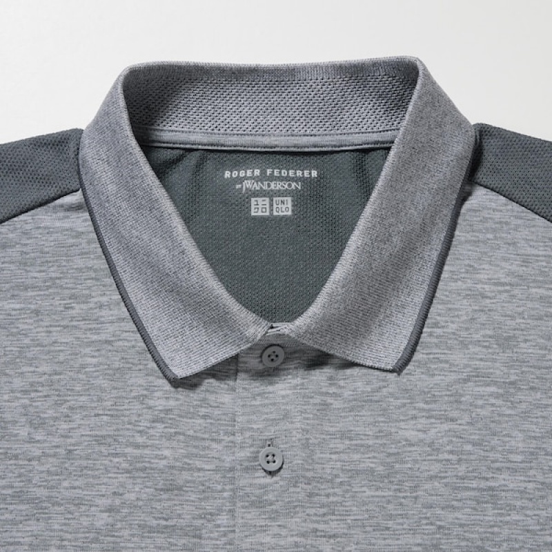 Uniqlo DRY-EX Kort-Sleeve Poloshirt Herre Grå | 8435-SLDHJ