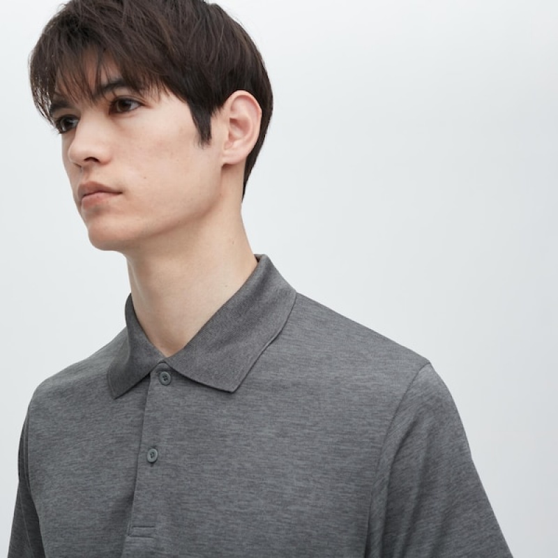 Uniqlo DRY-EX Poloshirt Herre Grå | 7158-VDTJC