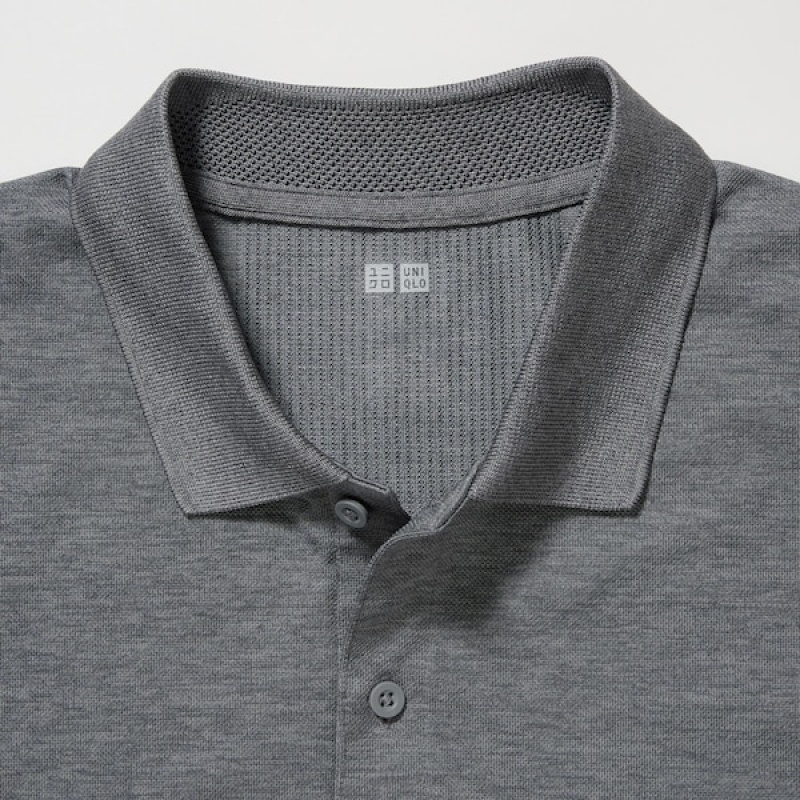 Uniqlo DRY-EX Poloshirt Herre Grå | 7158-VDTJC