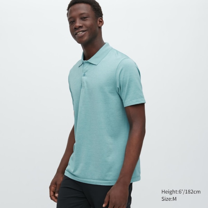 Uniqlo DRY-EX Poloshirt Herre Grøn | 2617-EURKO