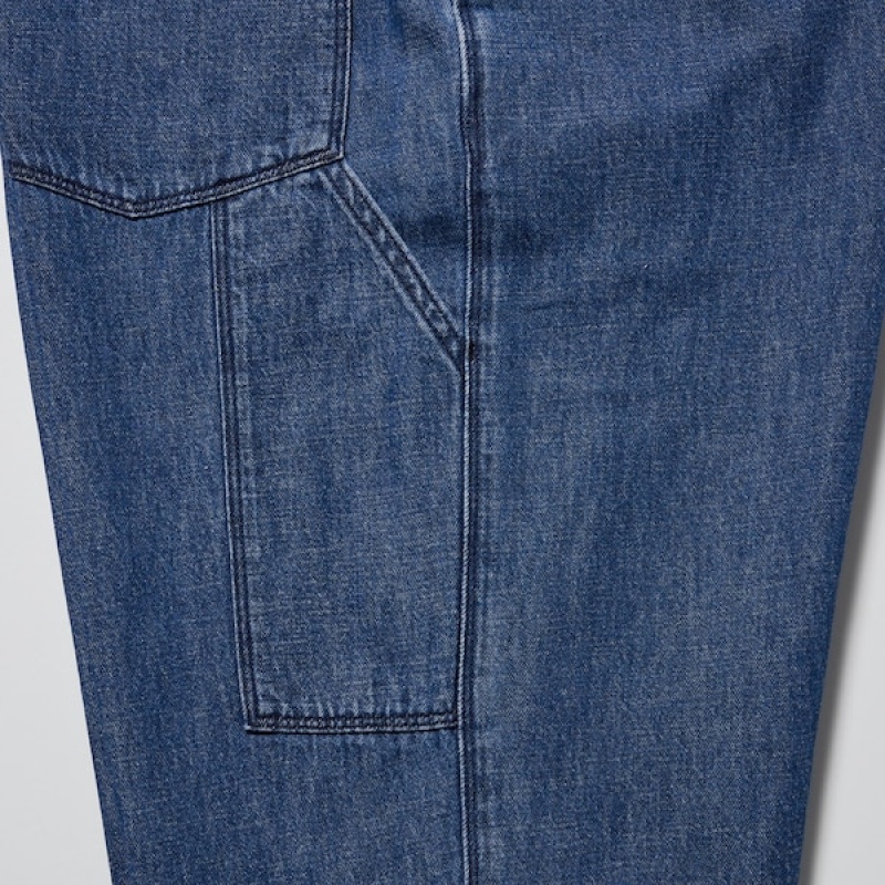 Uniqlo Denim Arbejds Jeans Herre Hvide | 9302-YODXB