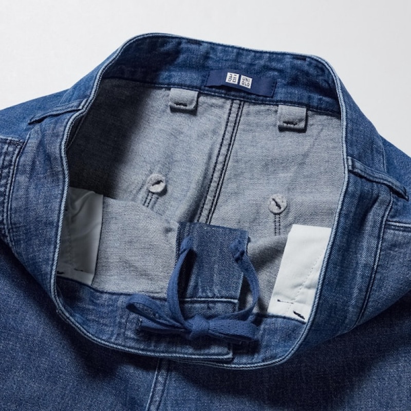 Uniqlo Denim Arbejds Jeans Herre Hvide | 9302-YODXB