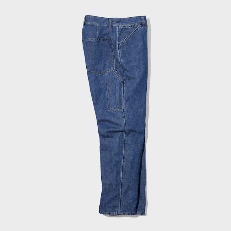 Uniqlo Denim Arbejds Jeans Herre Hvide | 9302-YODXB