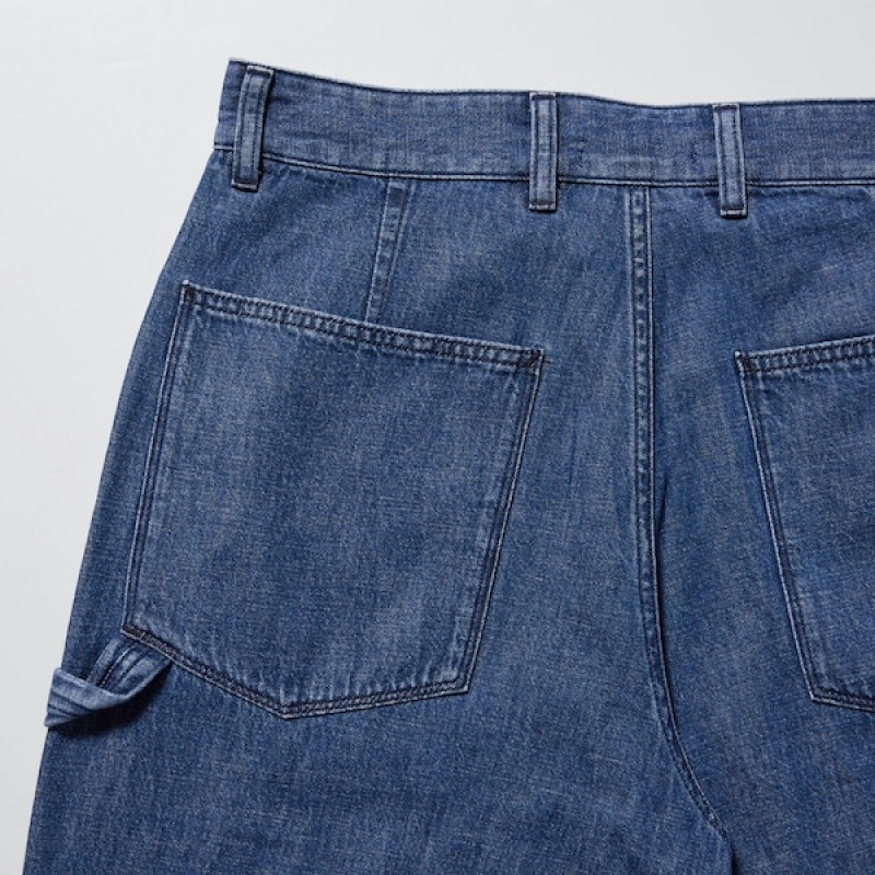 Uniqlo Denim Arbejds Jeans Herre Hvide | 9302-YODXB