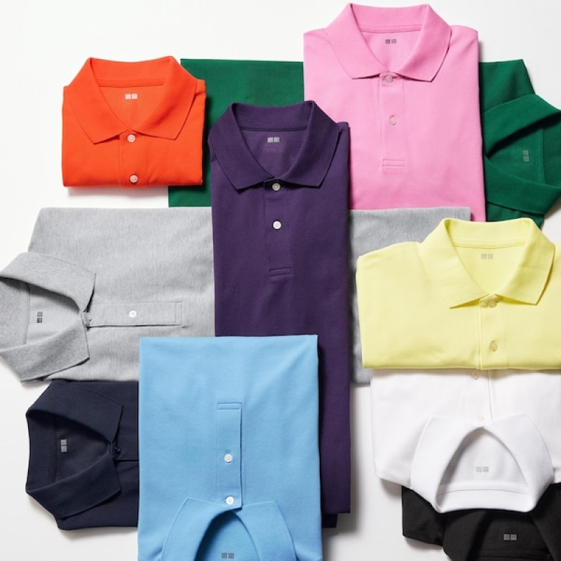 Uniqlo Dry Pique Kort-Sleeve Poloshirt Herre Grå | 1743-EQDOA