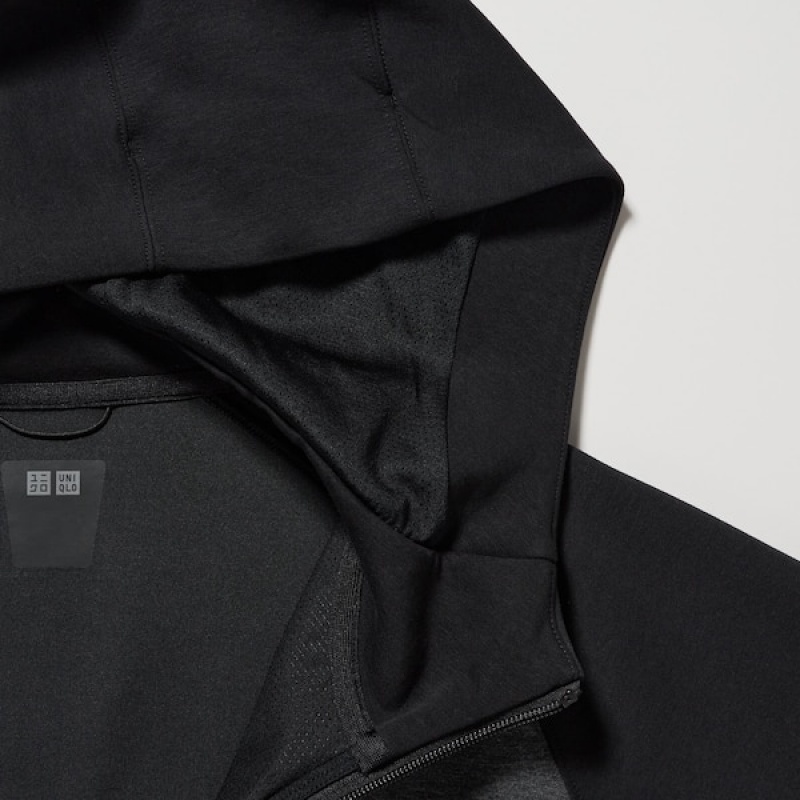 Uniqlo Dry Stretch Sweat Full-Zip Hættetrøje Herre Mørkegrå | 0128-WRBIG