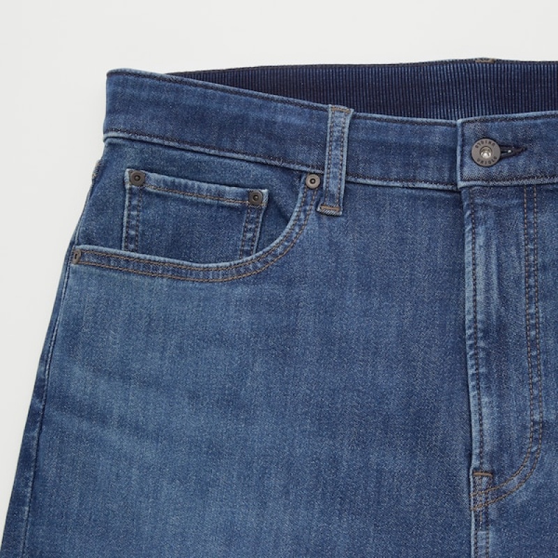 Uniqlo EZY Ultra Stretch Jeans Herre Blå | 1068-XBTPD