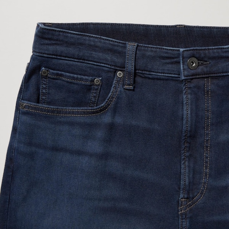 Uniqlo EZY Ultra Stretch Jeans Herre Mørkeblå | 2381-NTRDO